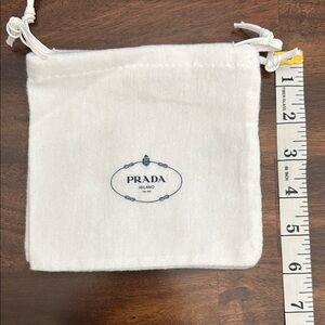 Prada Cream Drawstring Pouch